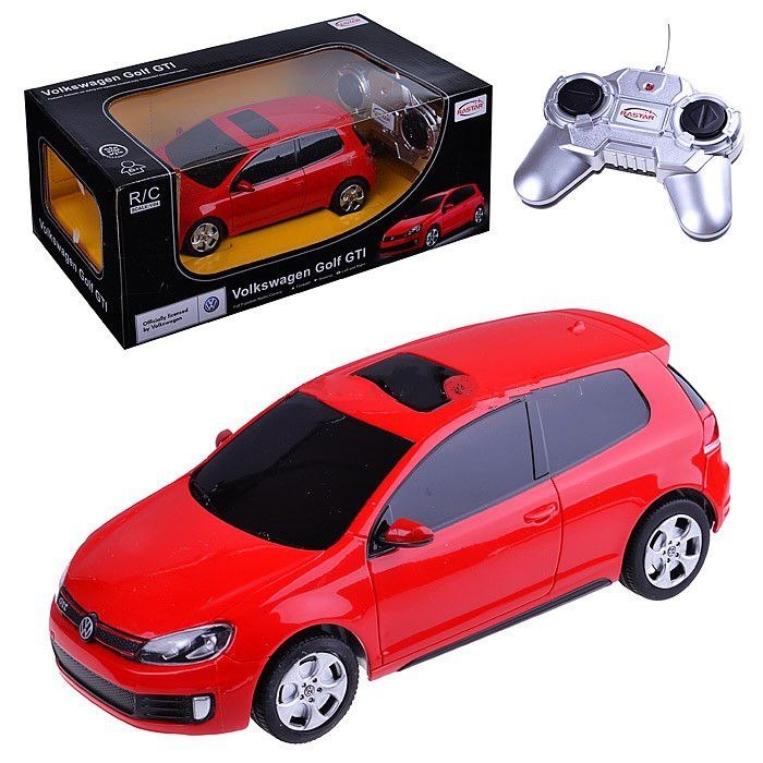 Машина на радиоуправлении Volkswagen Golf GTI, цвет красный 27MHZ, 1:24  